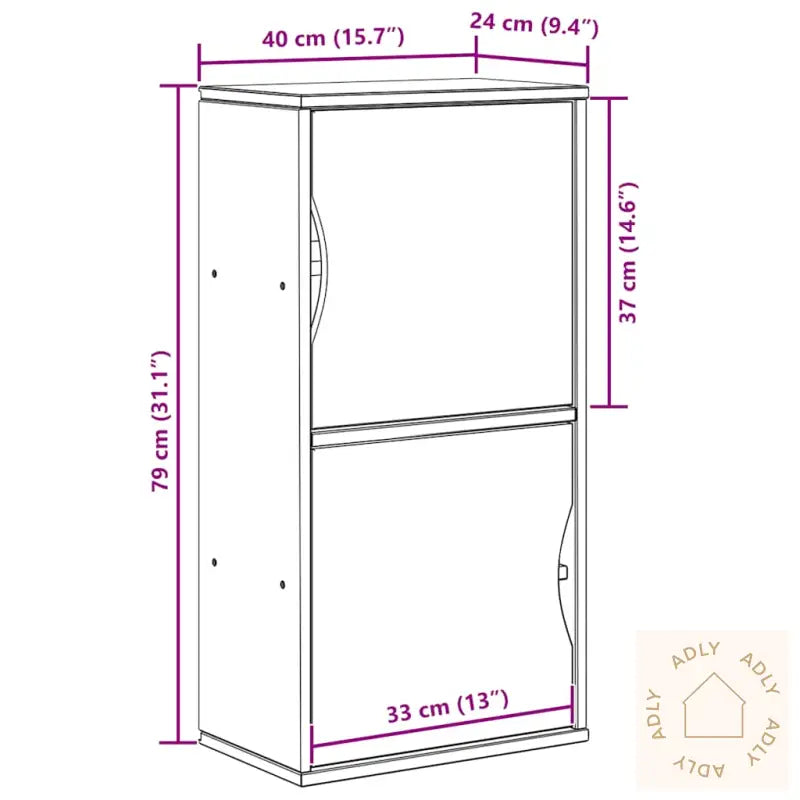 Sideskap Odda Hvit 40X24X79 Cm Heltre Furu