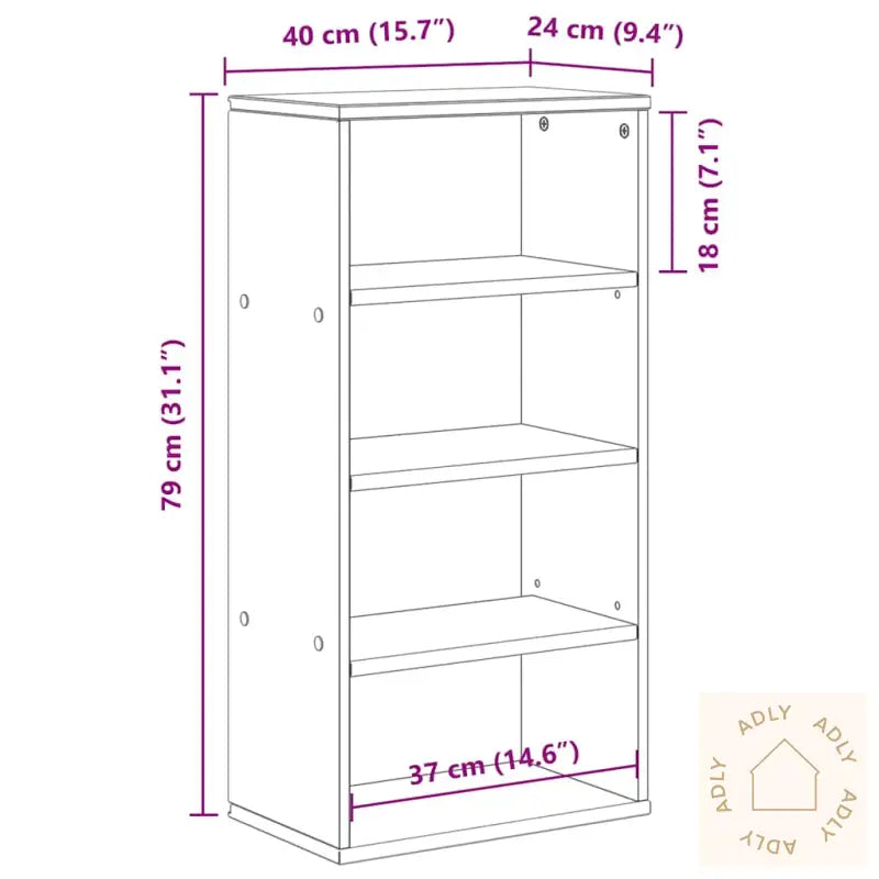Sideskap Odda Hvit 40X24X79 Cm Heltre Furu
