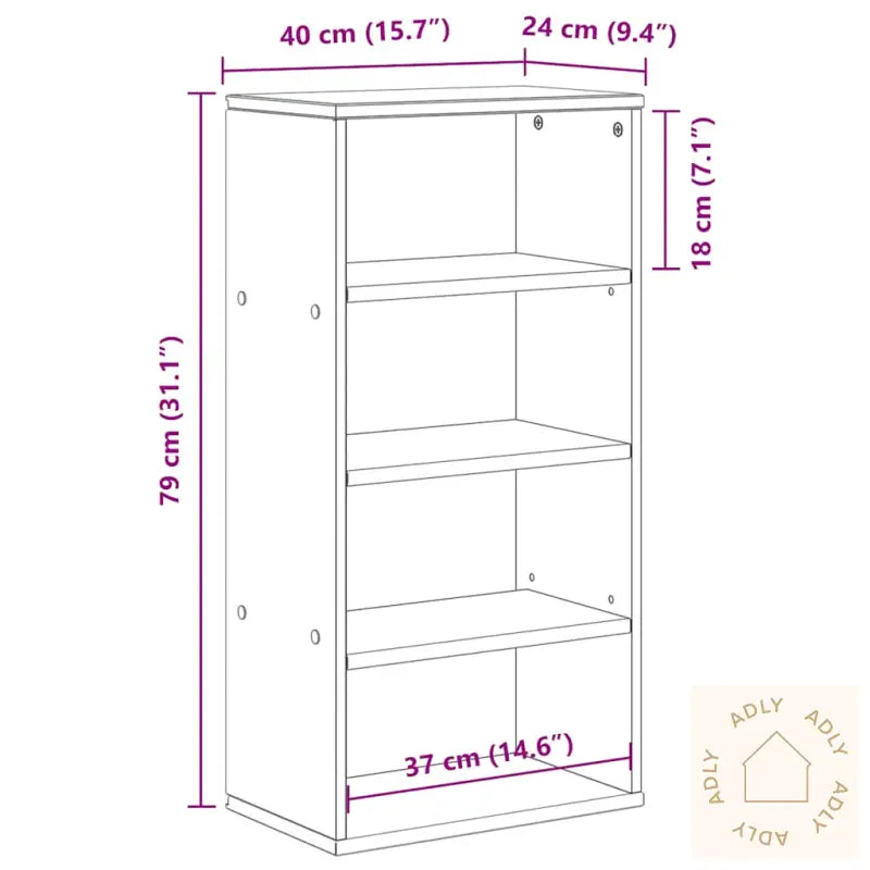 Sideskap Odda 40X24X79 Cm Heltre Furu