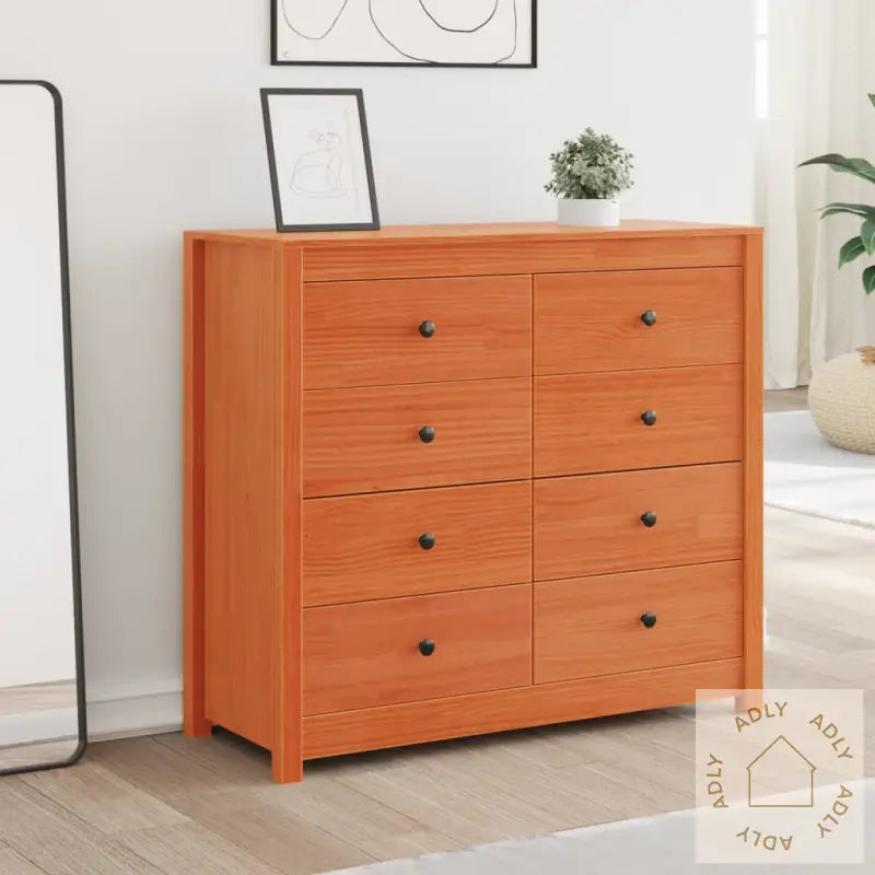 Sideskap Voksbrun 100X40X90 Cm Heltre Furu