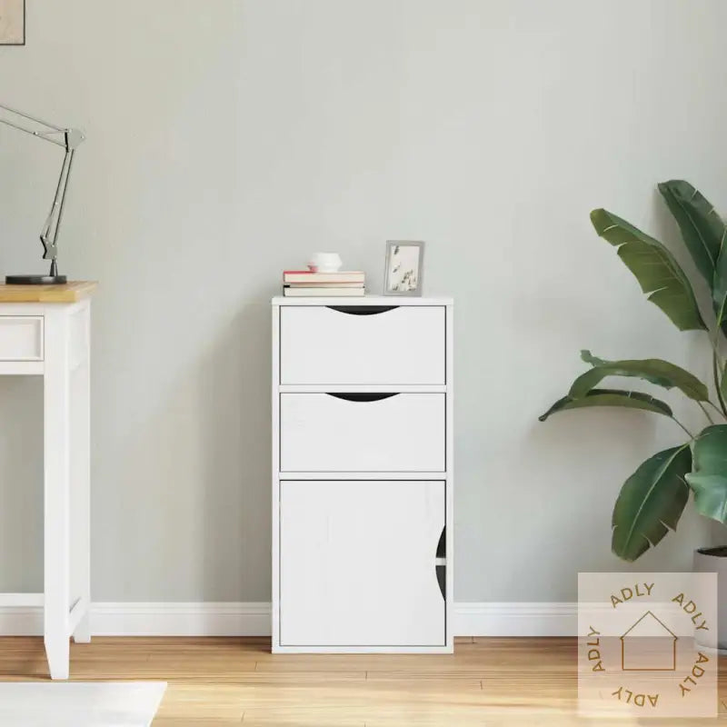 Sideskap Med Skuffer Odda Hvit 40X24X79 Cm Heltre Furu