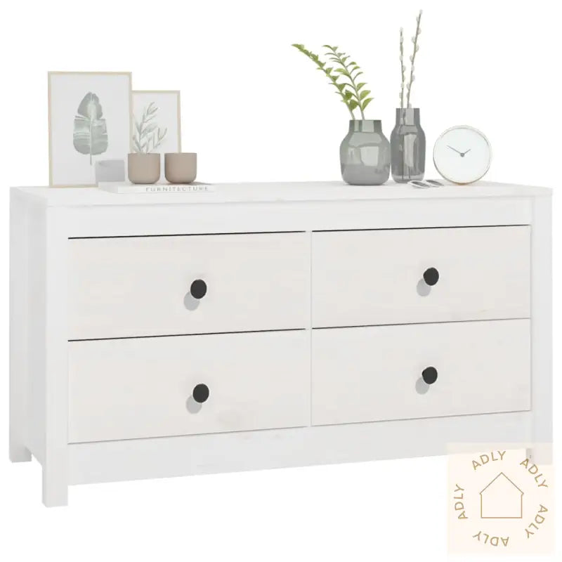 Sideskap Hvit 100X40X54 Cm Heltre Furu