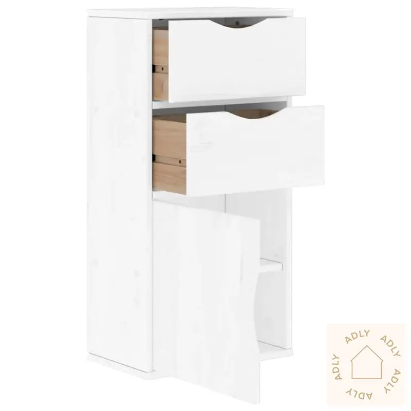 Sideskap Med Skuffer Odda Hvit 40X24X79 Cm Heltre Furu