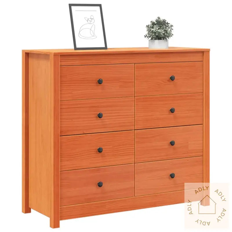 Sideskap Voksbrun 100X40X90 Cm Heltre Furu