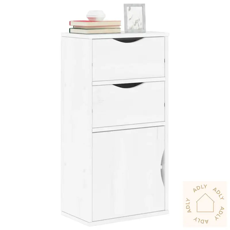 Sideskap Med Skuffer Odda Hvit 40X24X79 Cm Heltre Furu