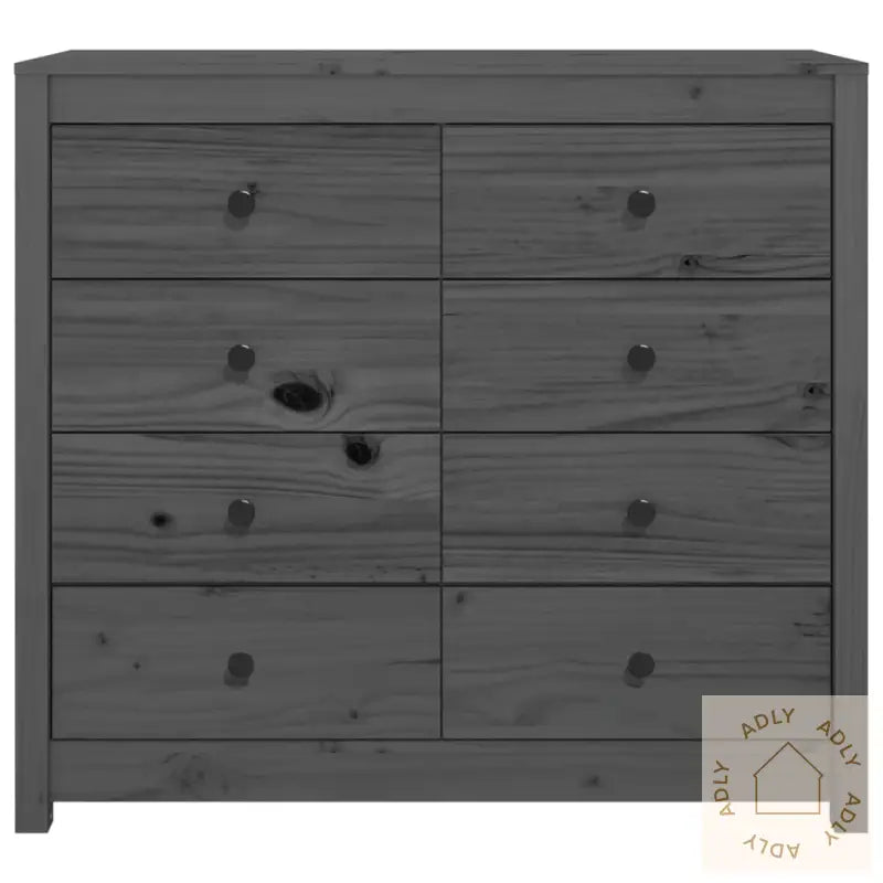 Sideskap Grå 100X40X90 Cm Heltre Furu