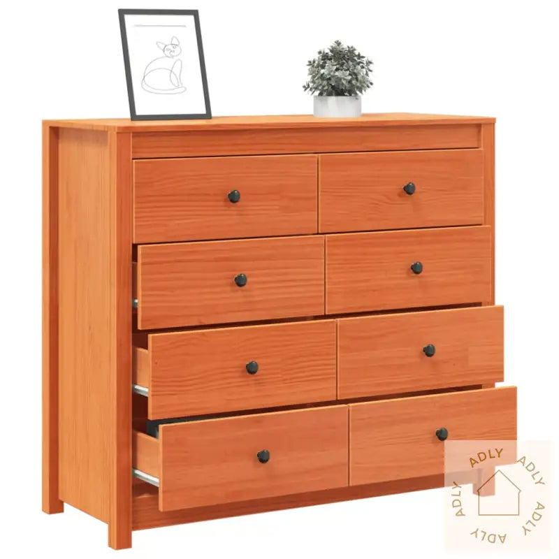 Sideskap Voksbrun 100X40X90 Cm Heltre Furu