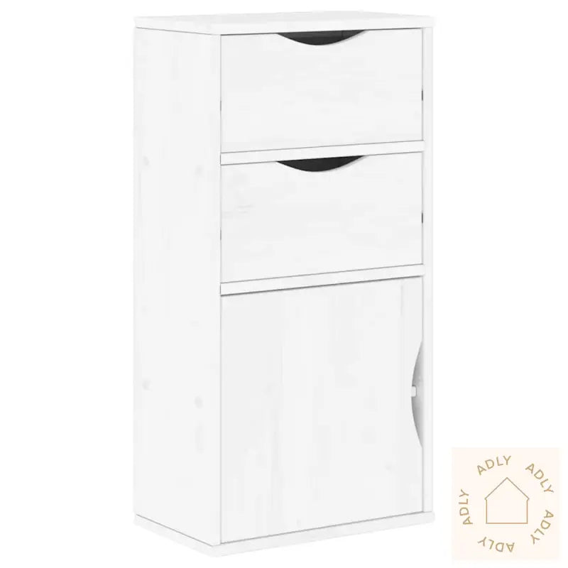 Sideskap Med Skuffer Odda Hvit 40X24X79 Cm Heltre Furu