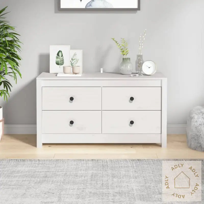 Sideskap Hvit 100X40X54 Cm Heltre Furu