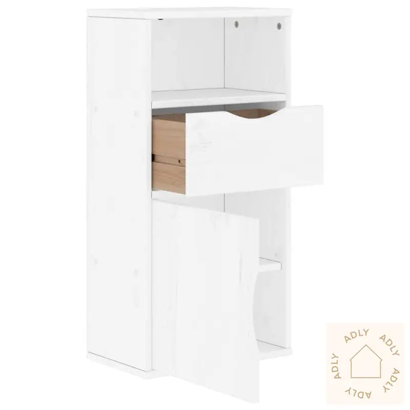 Sideskap Med Skuff Odda Hvit 40X24X79 Cm Heltre Furu