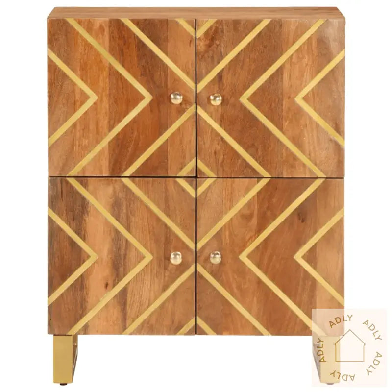 Tv-Benk Brun Og Svart 60X33,5X75 Cm Heltre Mango