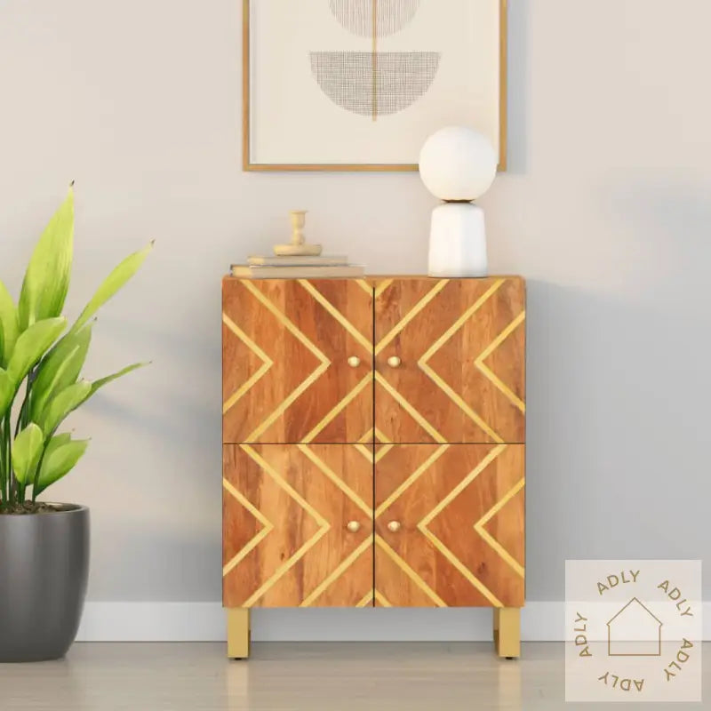 Tv-Benk Brun Og Svart 60X33,5X75 Cm Heltre Mango