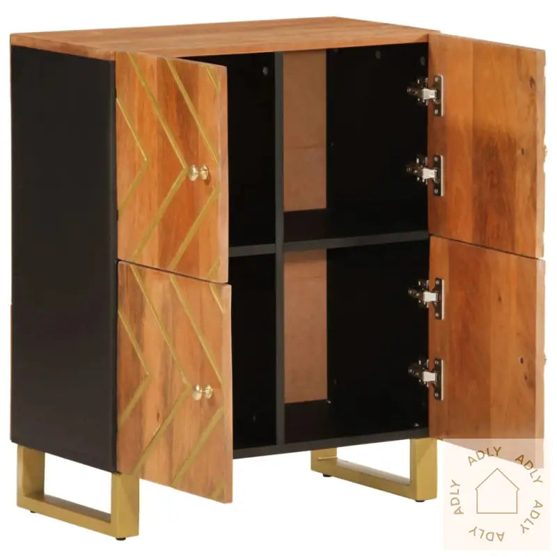 Tv-Benk Brun Og Svart 60X33,5X75 Cm Heltre Mango
