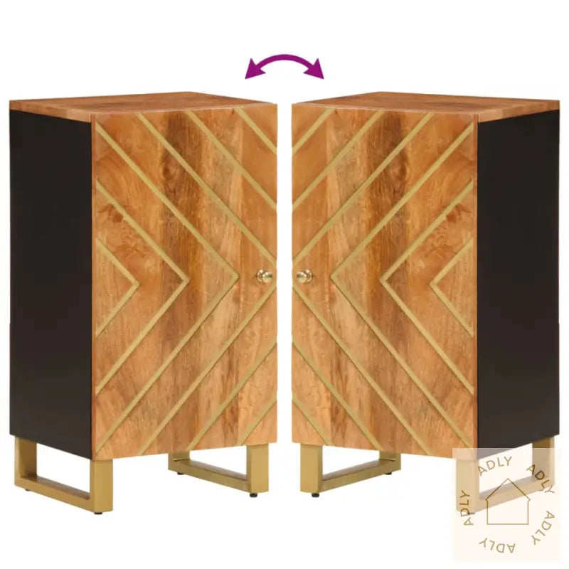 Tv-Benk Brun Og Svart 40X33,5X75 Cm Heltre Mango