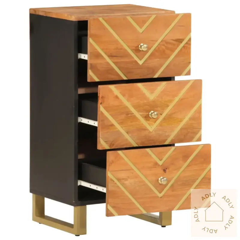 Tv-Benk Brun Og Svart 40X33,5X75 Cm Heltre Mango