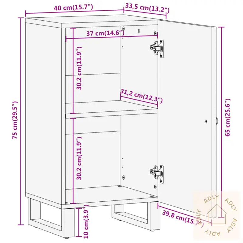 Tv-Benk Brun Og Svart 40X33,5X75 Cm Heltre Mango
