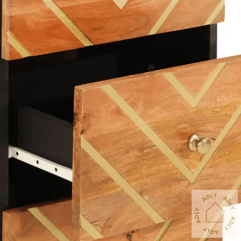Tv-Benk Brun Og Svart 40X33,5X75 Cm Heltre Mango
