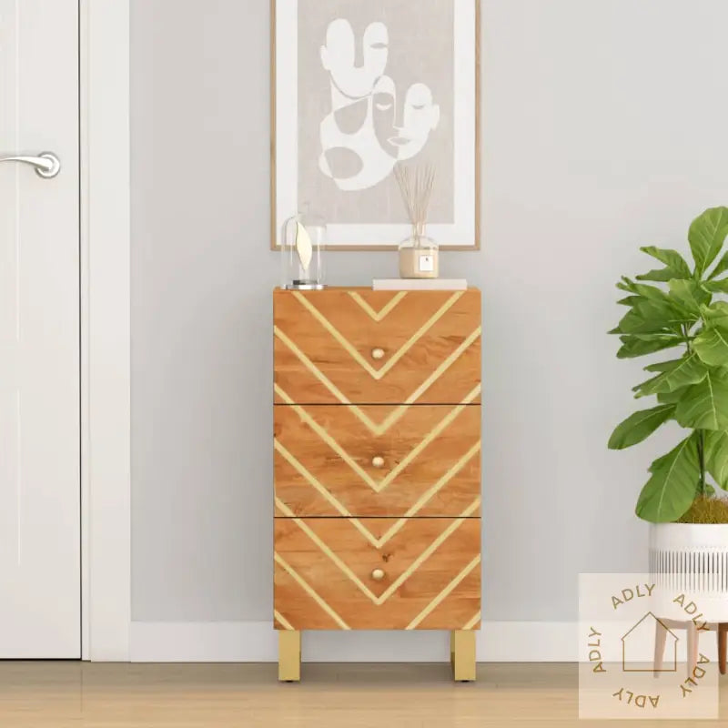 Tv-Benk Brun Og Svart 40X33,5X75 Cm Heltre Mango