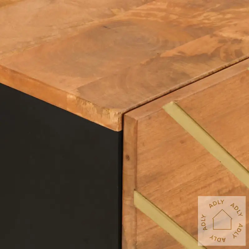 Tv-Benk Brun Og Svart 40X33,5X75 Cm Heltre Mango