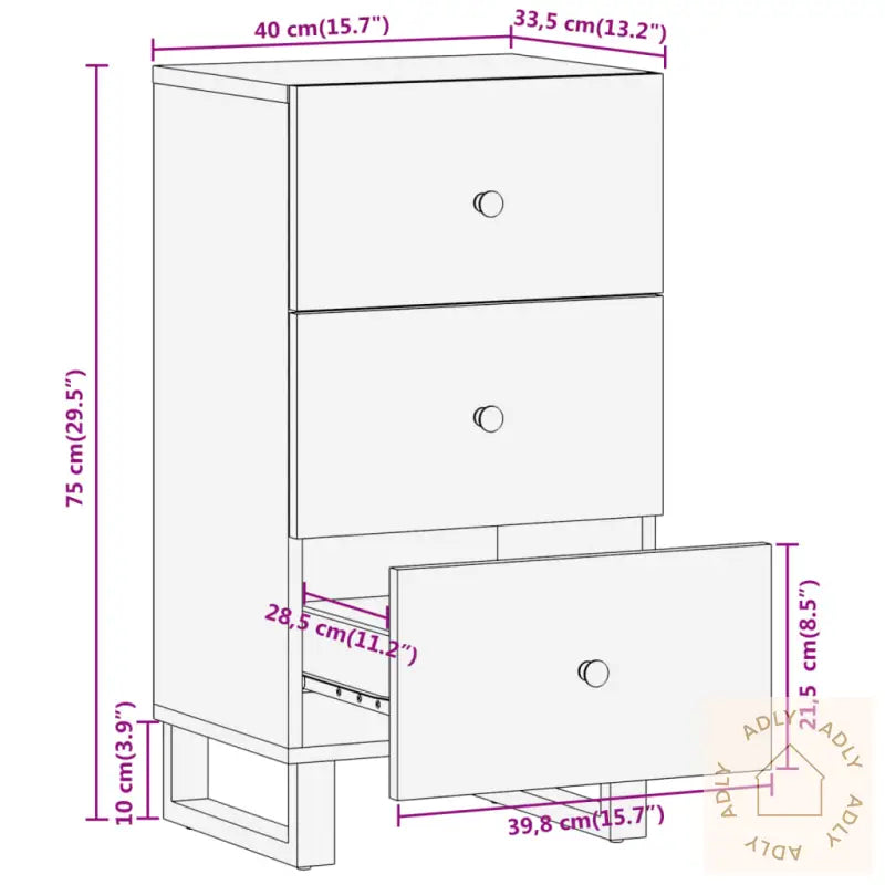 Tv-Benk Brun Og Svart 40X33,5X75 Cm Heltre Mango