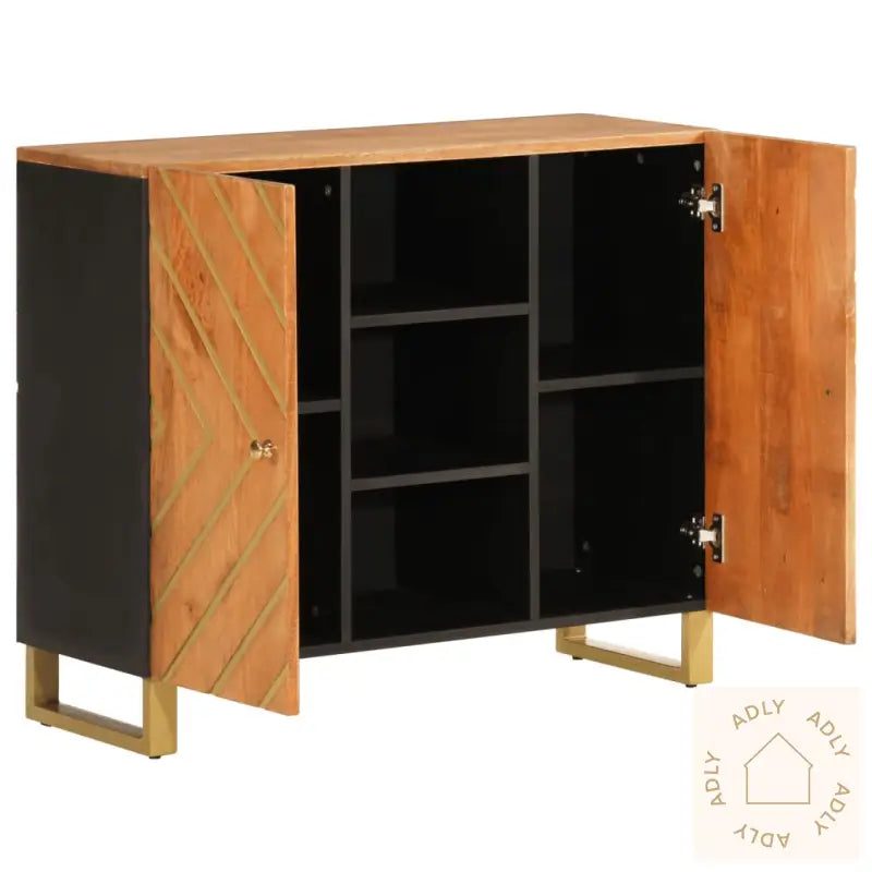 Tv-Benk Brun Og Svart 90X33,5X75 Cm Heltre Mango