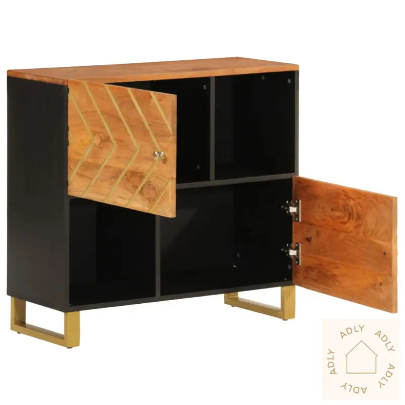 Tv-Benk Brun Og Svart 80X33,5X75 Cm Heltre Mango
