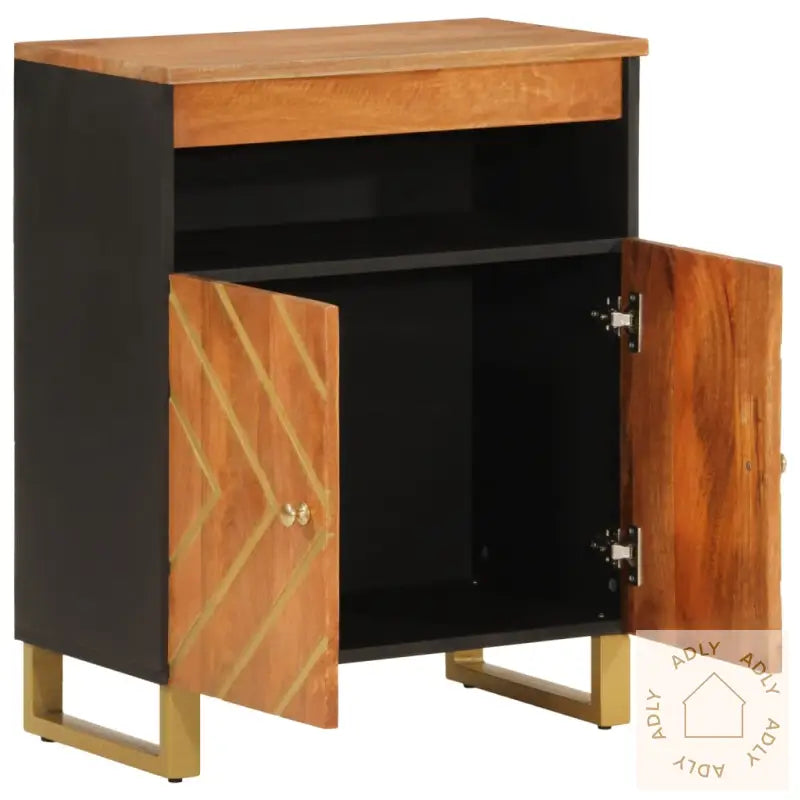 Tv-Benk Brun Og Svart 60X33,5X75 Cm Heltre Mango