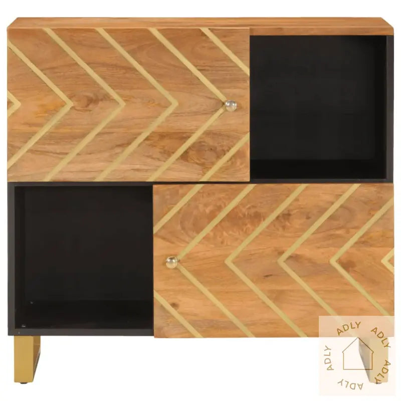 Tv-Benk Brun Og Svart 80X33,5X75 Cm Heltre Mango