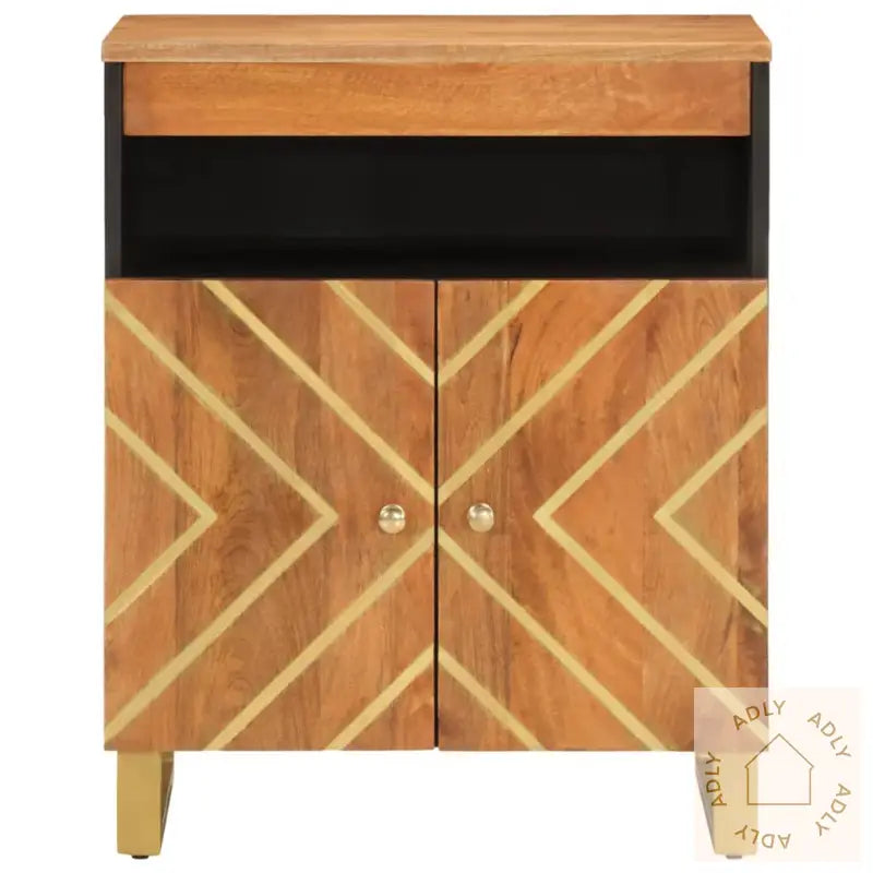 Tv-Benk Brun Og Svart 60X33,5X75 Cm Heltre Mango