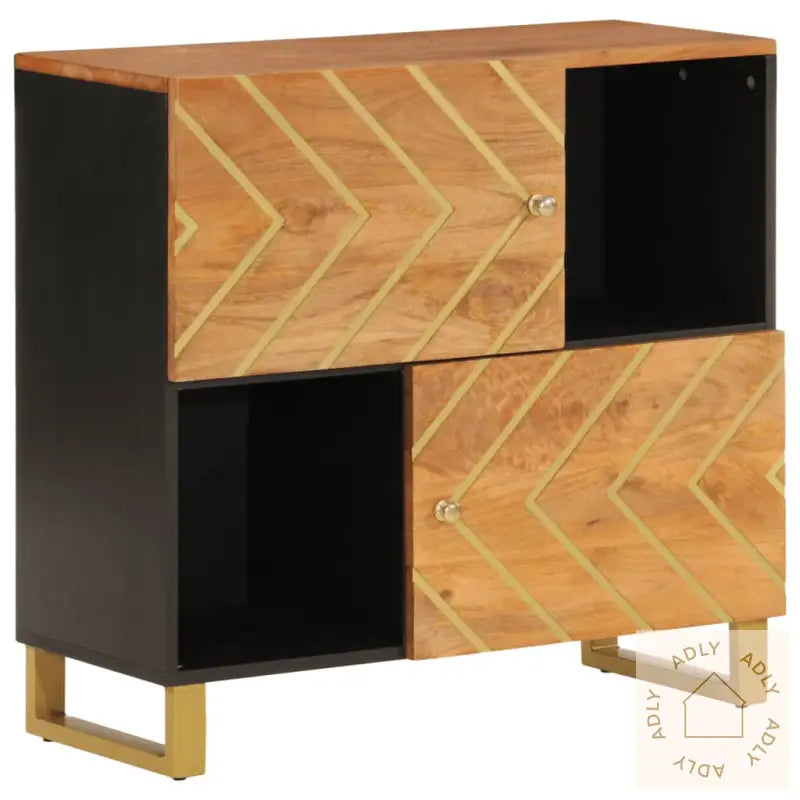 Tv-Benk Brun Og Svart 80X33,5X75 Cm Heltre Mango
