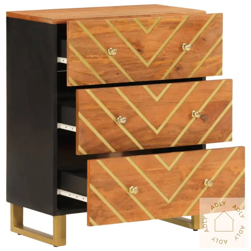Tv-Benk Brun Og Svart 60X33,5X75 Cm Heltre Mango