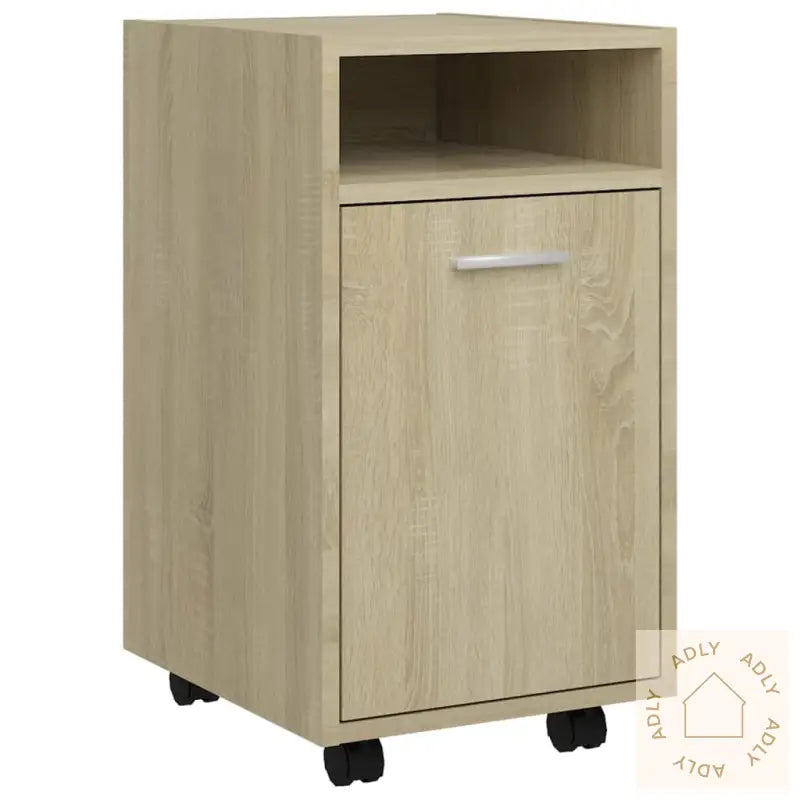 Sideskap Med Hjul Sonoma Eik 33X38X60 Cm Konstruert Tre