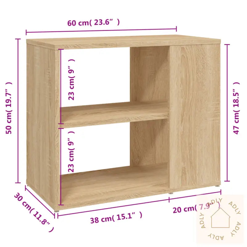 Sideskap Sonoma Eik 60X30X50 Cm Konstruert Tre