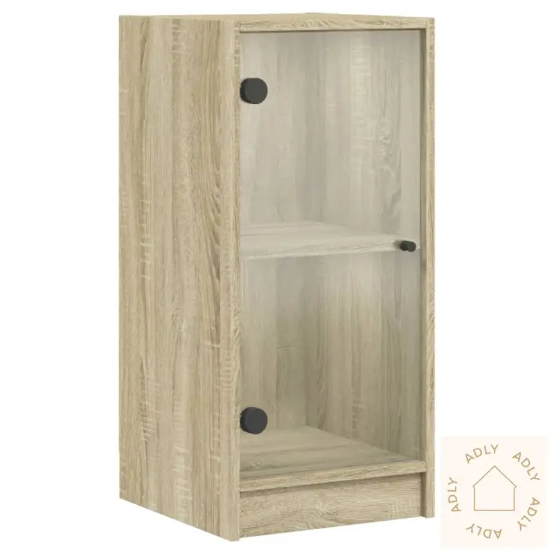 Sideskap Med Glassdører Sonoma Eik 35X37X75,5 Cm