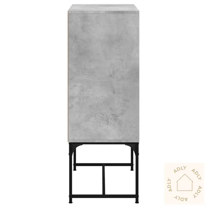 Sideskap Med Glassdører Betonggrå 69X37X100 Cm