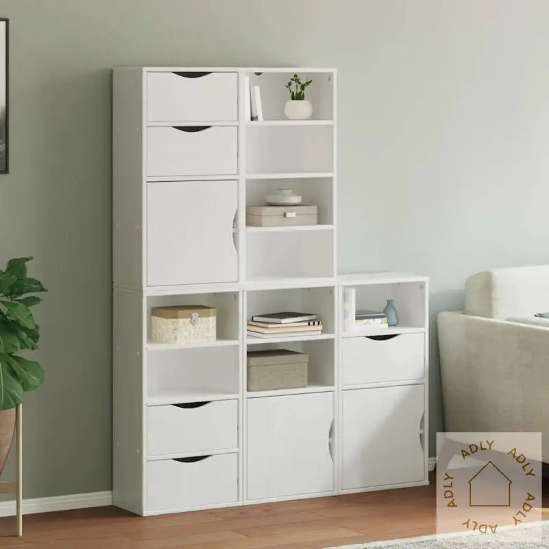Sideskap 5 Stk Odda Hvit 40X24X79 Cm Heltre Furu