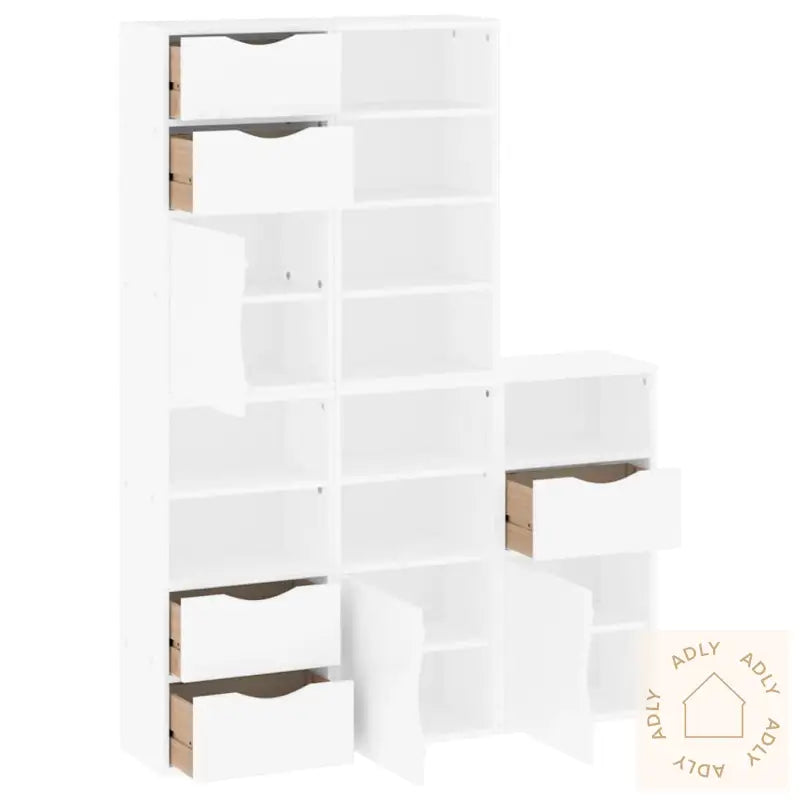 Sideskap 5 Stk Odda Hvit 40X24X79 Cm Heltre Furu