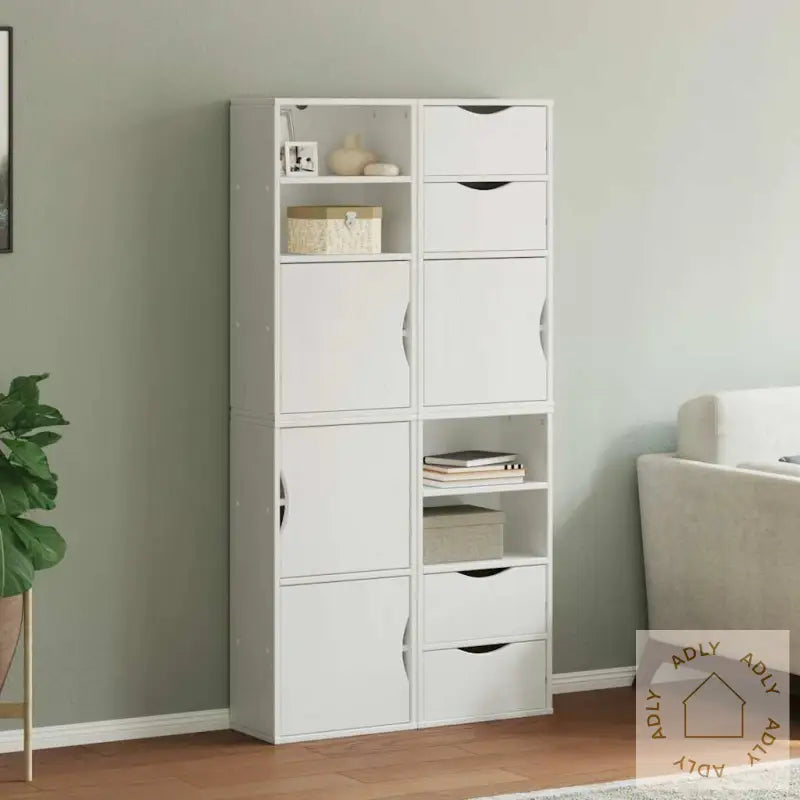 Sideskap 4 Stk Odda Hvit 40X24X79 Cm Heltre Furu