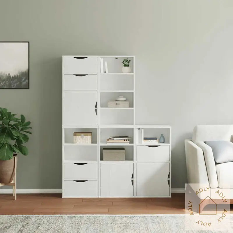 Sideskap 5 Stk Odda Hvit 40X24X79 Cm Heltre Furu