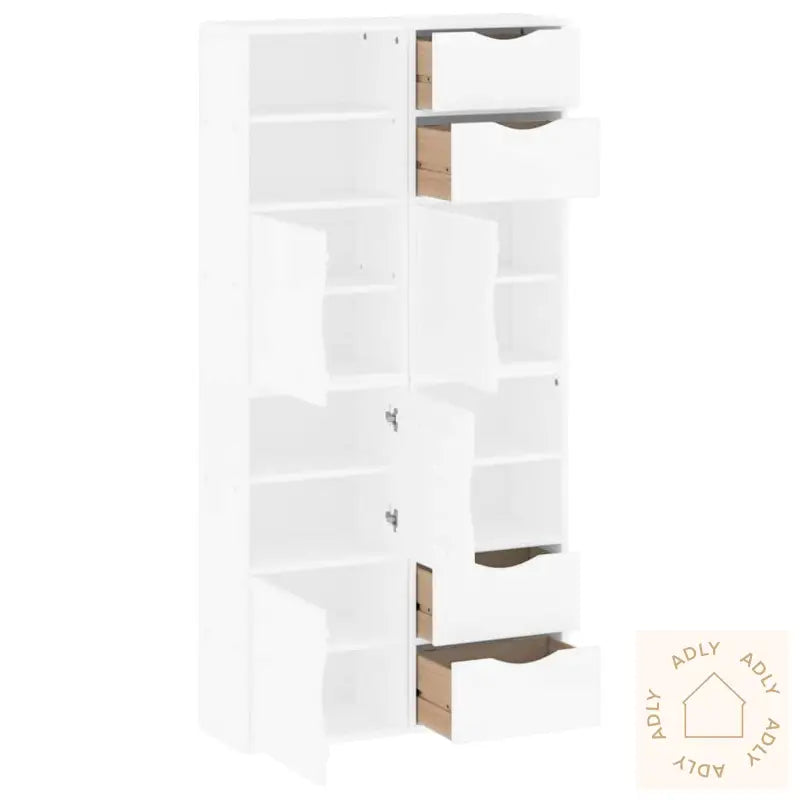 Sideskap 4 Stk Odda Hvit 40X24X79 Cm Heltre Furu