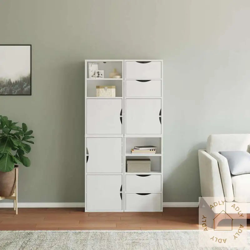 Sideskap 4 Stk Odda Hvit 40X24X79 Cm Heltre Furu