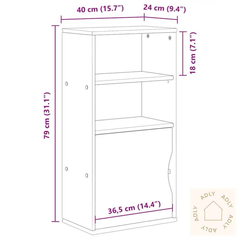Sideskap Odda Hvit 40X24X79 Cm Heltre Furu