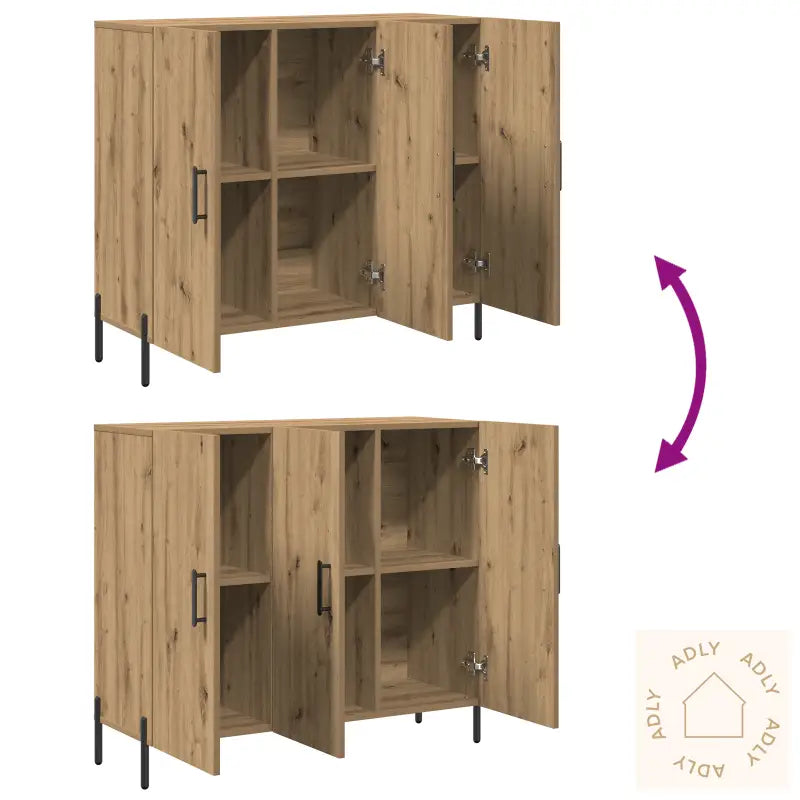 Sideboard Artisan Eik 90X34X80 Cm Lagd Av Tre