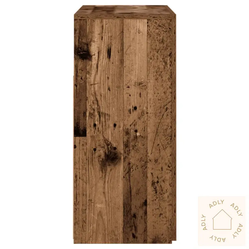 Skjenk Med Led-Lys Gammelt Tre 80X35X75 Cm Konstruert Tre