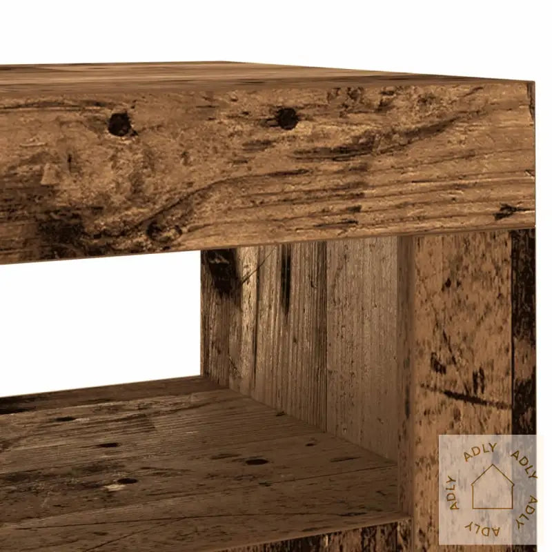 Skjenk Med Led-Lys Gammelt Tre 80X35X75 Cm Konstruert Tre