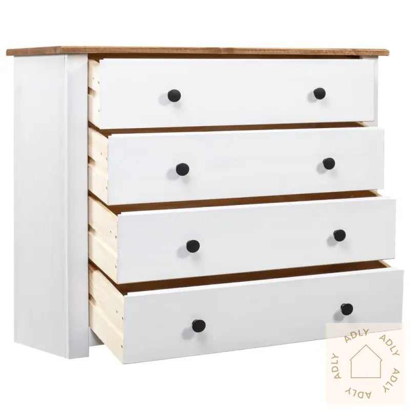 Sideskap Hvit 80X40X73 Cm Furu Panama Range