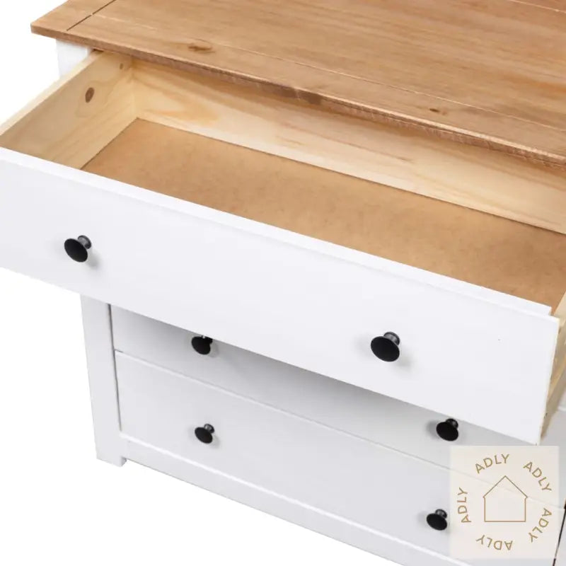 Sideskap Hvit 80X40X73 Cm Furu Panama Range
