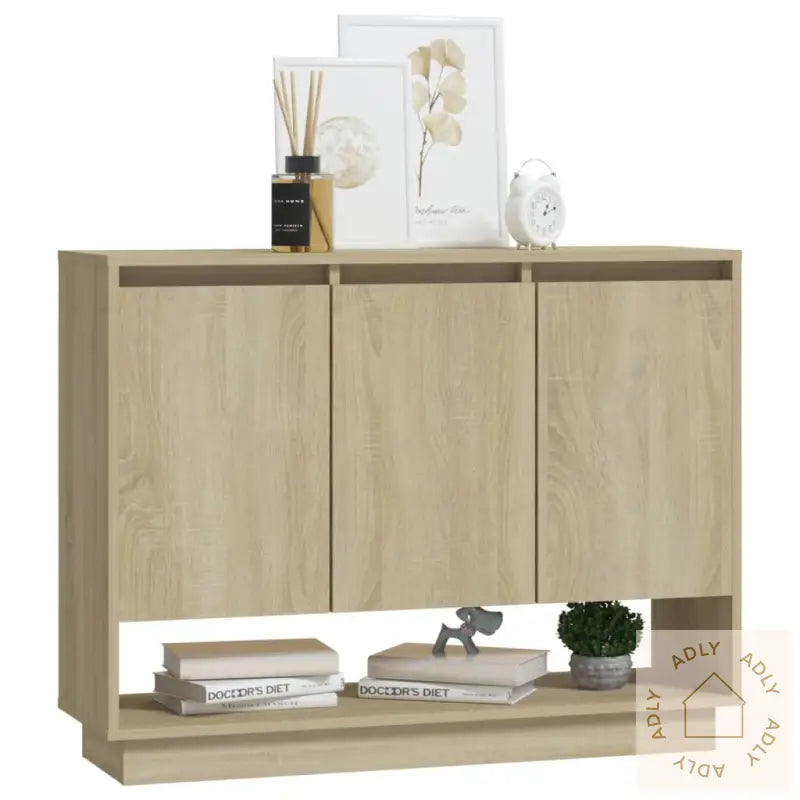 Skjenk Sonoma Eik 97X31X75 Cm Konstruert Tre