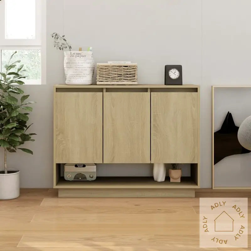 Skjenk Sonoma Eik 97X31X75 Cm Konstruert Tre