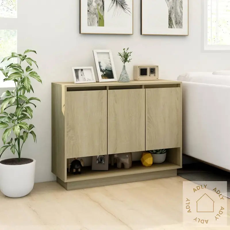Skjenk Sonoma Eik 97X31X75 Cm Konstruert Tre